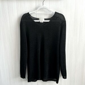Vintage Holt Rendrew Rayon Blend semi sheer light weight sweater V-Neck size M